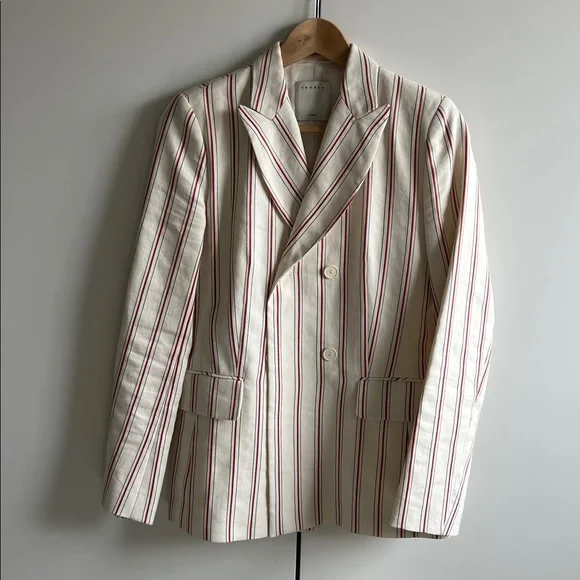 Sandro Striped Cream Blazer & Pants Set, 36 - Picture 9 of 15
